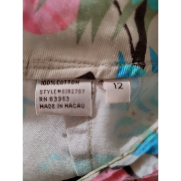 Hawaiian print long wrap skirt  12 tropical floral print 100% cotton AMI - Picture 4 of 5